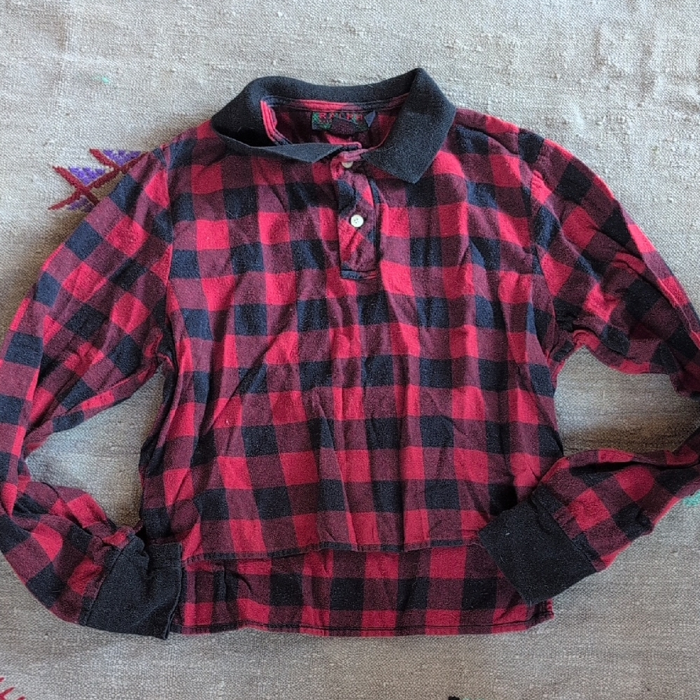 Ralph Lauren  Red and Black Plaid Polo